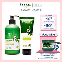 Bộ đôi gội xả Fresh Organic Trị gàu chiết xuất Tràm trà hữu cơ 500g + 180g