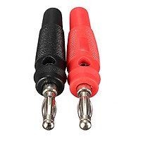 2pcs 4mm Banana Plug Connector Black & Red Replace Plug Jack Connector for Audio Video Amplier Speaker