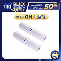 Combo 2 Cuộn Túi Hút Chân Không Thực Phẩm Chuyên Dụng (Bề mặt dập nổi - 1 mặt nhám), Dùng Cho Máy Hút Chân Không XinBaoLong - Kích thước 1 Cuộn (Rộng x Dài) 20 x 500 cm