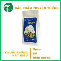 Bánh chuối phồng hạt điều Tư Bông túi 100g - món ăn vặt ít ngọt thơm ngon bổ dưỡng từ Đồng Tháp