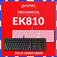 Bàn phím cơ DAREU EK810 Full Size - Black/ Pink - Blue/ Red/ Brown Switch - Hàng chính hãng 