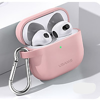 Case Ốp Bảo Vệ Hộp Sạc Dành Cho Tai Nghe Silicon Airpods 3 Hiệu USAMS Nhiều Màu-Kèm Móc Khóa