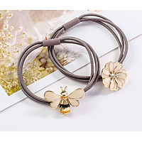 Combo 2 dây thun cột tóc con ong, hoa cao cấp