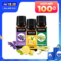 Combo 3 Tinh Dầu Nguyên Chất Nomad: Tinh Dầu Hoa Oải Hương (10ml) + Tinh Dầu Vỏ Chanh (10ml) + Tinh Dầu Sả Tươi(10ml)