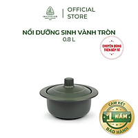 Nồi sứ dưỡng sinh Minh Long vành tròn 0.8 L + nắp dùng cho bếp từ