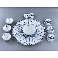Bộ đồ ăn hoa mặt trời vẽ sen tràm sz 45cm