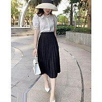 CHÂN VÁY XẾP LY MIDI DẬP LY DÁNG DÀI CỰC ĐEP Ạ