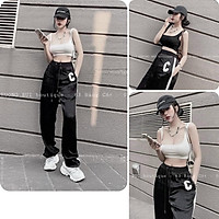 Set thể thao chữ C, set 2 dây nữ chất cotton dù bao giặt sấy 2 màu đủ size S M L S-08