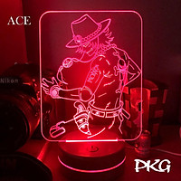 Đèn Ngủ Led 3D ACE nhân vật Anime phát sáng 16 màu cảm ứng có điều khiển từ xa