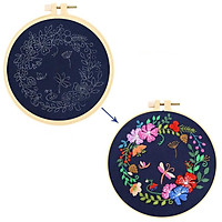 DIY Cloth Embroidery Kit Happy Garland Flower Grass Alphabet Embroidered Cloth Needle Set