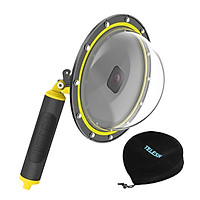 TELESIN 7inch Dome Port Dive Case Underwater 30m with Floating Shank Compatible with GoPro Hero 8 Action Camera
