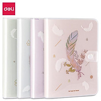 Sổ tay ghi chép lập kế hoạch Deli - Bìa cứng có nút cài 164*118mm 112 trang - Giấy nhiều họa tiết - Màu pastel ngẫu nhiên - SZ035