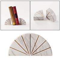 Heavy Decorative Bookend Non-slip Handcrafted Natural Marble Polished Book End Book Stopper Decoration