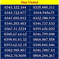 SIM SỐ ĐẸP VIETTEL - LIST DS7 - Số dễ nhớ, thần tài, số cặp - Chọn Số Theo Danh Sách - SIM MỚI, ĐĂNG KÝ ĐÚNG CHỦ ONLINE