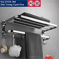Giá Treo Khăn Nhà Tắm INOX SUS304 lắp đặt Dán Tường gạch men hoặc Khoan - G304