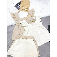 Set đồ nữ mùa hè, bộ đồ nữ áo ba lỗ khuy cúc bọc chất đẹp