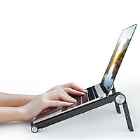 Giá Đỡ Tản Nhiệt Laptop, Macbook, Máy Tính Dạng Gấp Gọn, 4 Mức Điều Chỉnh Độ Cao; Hàng Chính Hãng iKiU - Đen