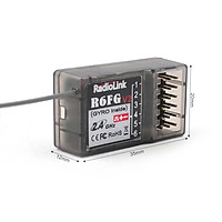 Radiolink R6FG 6CH 2.4GHz Receiver with Gyro Integrated and HV Servo Supported for RC4GS RC6GS RC4G T8FB Transmitter