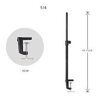 Desk Mounting Stand, 17.7-28.3 inch Adjustable Tabletop Light Stand for Ring Light, Video Light, DSLR, Action Camera