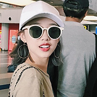 Kính Phân Cực Retro Tròn Trắng Kính Mát Khung Mặt Tròn