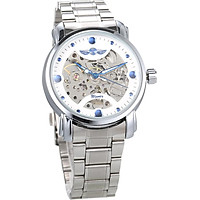 Winner Men Luxury Business Automatic Mechanical Watch Fashion Stainless Steel Band Skeleton Wrist Watch