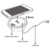T02 Embedded Wireless Charger Hidden Charging Base Long-Distance for Phones Kitchen