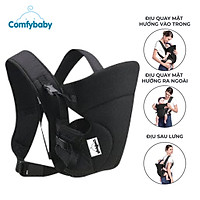 Địu em bé 3 tư thế có đỡ cổ sơ sinh - thoáng khí chống gù cho bé ComfyBaby CF-BK010
