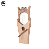 Walter.t 10-String Wooden Lyre Harp Nylon Strings Spruce Topboard Beech Wood Backboard String Instrument with Carry Bag