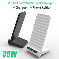 2 in 1 35W Qi Wireless Charger Stand Type-C For iPhone X XS MAX XR 11 Pro 8 Samsungs S20 S10 S9 Fast Charging Dock Sta