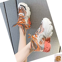 Giày Sneaker Nữ Thời Trang - Kiểu Dáng Hàn Quốc - Màu Sắc Bắt Mắt, Độc, Lạ - Đế Cao 5cm - Có 2 Dây Buộc Rất Cá Tính - Full Màu - Full Size - Tặng Kèm 1 Nhẫn Thời Trang