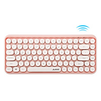 AJAZZ 308i Sakura Powder Bluetooth Wireless Mute Retro Typewriter Personality Round Chocolate Keycap Keyboard Suitable for Andr