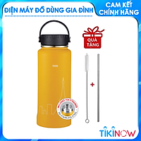 Bình Giữ Nhiệt Lock&Lock Riga Tumbler LHC4160 (897ml) - Hàng Chính Hãng, Bằng Thép Không Gỉ, Có Lưới Lọc Inox - Tặng Kèm Ống Hút Và Cọ Rửa Ống Hút