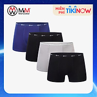 Combo 4 quần lót nam Boxer sợi cạp 1cm sợi tre tự nhiên mềm mịn thấm hút mồ hôi, co giãn 4 chiều MRM Manlywear (3 màu)