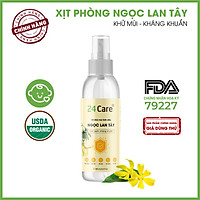 Xịt Phòng Tinh Dầu Ngọc Lan Tây Hữu Cơ Organic 24Care 50ML/100ML - Kháng khuẩn - Khử mùi hôi - Đuổi muỗi, côn trùng - Tạo không gian lãng mạn, hẹn hò - Hương thơm thư giãn.