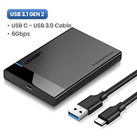 Ugreen 2.5 HDD SSD Ốp Lưng SATA Sang USB 3.1 HD Ngoài Kèm Hộp Cho Đĩa HDD USB C Kèm Hỗ Trợ UASP