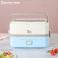 Hộp Đựng Cơm Cắm Điện 2 Tầng QH-300A - Hộp Cơm Giữ Nhiệt - Hâm Nóng Thức Ăn - Nấu Cơm Trưa Văn Phòng - Tặng Kèm Thìa,Đũa Inox - Có Video
