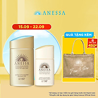 Bộ đôi Kem chống nắng dưỡng da dạng sữa bảo vệ hoàn hảo Anessa Perfect UV Sunscreen Skincare Milk SPF 50+ PA++++ 60ml + Kem nền trang điểm BB chống nắng dưỡng da Anessa SPF 50+ PA++++ 25ml