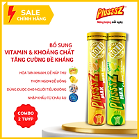 {COMBO 2 TUÝP} Viên bổ sủi bọt Plusssz Max Multivitamin vị Cam + Plusssz Max C Chanh không đường