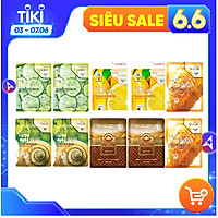 COMBO 10 MẶT NẠ 3W CLINIC 5 LOẠI DƯỠNG TRẮNG DA 7 NGÀY –CHIẾT XUẤT DƯA LEO, NHAU CỪU, ỐC SÊN , SỮA ONG CHÚA, NIACINAMIDE 3W CLINIC MASK SHEET 23ML/ MIẾNG