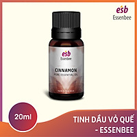 Tinh dầu Vỏ Quế – Essenbee – 20ml. Tăng cường tính miễn dịch, giảm bớt cơn ho, chống say tàu xe. Hỗ trợ hệ tiêu hóa, dễ tiêu, chống đầy hơi. Khử mùi hiệu quả và tái tạo bầu không khí trong lành.