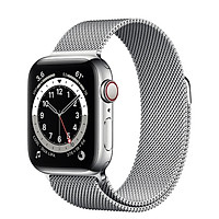 Đồng Hồ Thông Minh Apple Watch Series 6 LTE GPS + Cellular Stainless Steel Case With Milanese Loop (Viền Thép & Dây Thép) - Hàng Chính Hãng VN/A