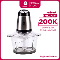 Máy xay thịt Mishio MK273 cối thủy tinh 2.0L - Hàng chính hãng