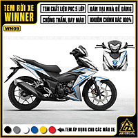 Tem Rời Dán Xe Winner V1 / 150 Mẫu Tem Chỉ 01 | WN09 | Decal Chế Xe PVC Cao Cấp - Xanh Trắng