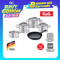Bộ nồi 4 nồi cao cấp Fissler Original Pro thép không gỉ (inox) và 1 chảo chống dính Stardust, nhập khẩu từ Đức