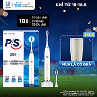 Bàn Chải Điện P/S S100 PRO - Công Nghệ Sóng Âm, Chải Sạch Mảng Bám Tới 10X - Trắng Sáng