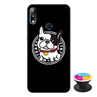 Ốp lưng điện thoại Asus Zenfone Max Pro M2 hình Chó Pun Dễ Thương tặng kèm giá đỡ điện thoại iCase xinh xắn - Hàng chính hãng