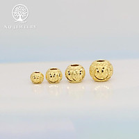 Charm bạc bi tròn họa tiết mạ vàng - NQJewelry