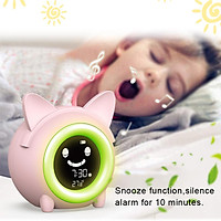 Bedside Digital Kids Alarm Clock Sleep Trainer Night Light Temperature