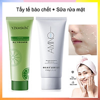 Trên Khuôn Mặt Sạch Mặt Kem Tẩy Tế Bào Chết Làm Trắng Kem Dưỡng Ẩm Dụng Cụ Làm Sạch Da Mặt Phục Hồi Kem Dưỡng Da Mặt Trị Mụn Đầu Đen Da Lột Gel+Sữa rửa mặt Axit Amin Gentle 60ml