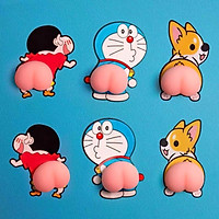 Miếng Dán Mông Sillicon - Sticker Quả Đào Mông Các Nhân Vật Hoạt Hình Bóp Giảm Stress, siêu hot, dán ốp điện thoại